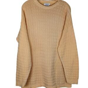 Vintage Carriage court cotton sweater sz L oversized Bust46"neck to-cuff33"